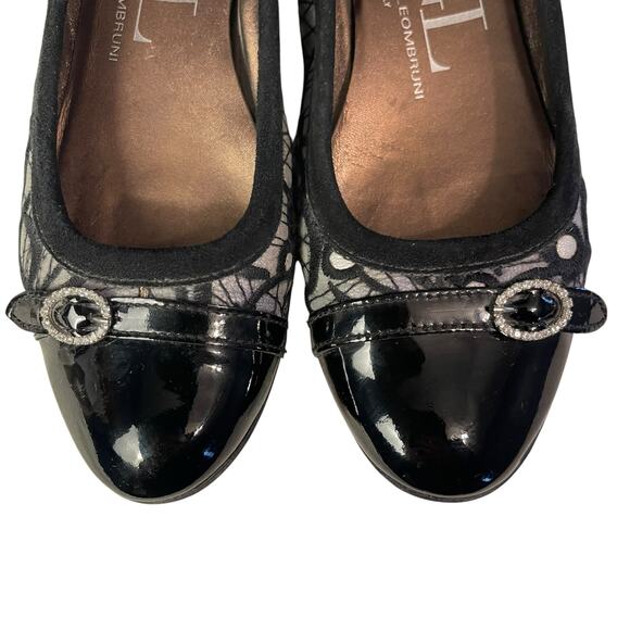 AGL Embroidered Leather Ballet Flats Rhinestone Buckle Size 7 - Picture 2 of 10